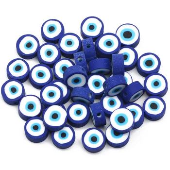 20/50/100pcs 10mm Olhos Verdes de Polímero de Grânulos de Polímero de Contas de Argila Solta Esferas Espaçador Para Fazer Jóias DIY Pulseira Acessórios