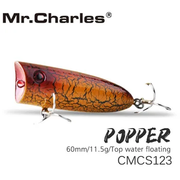 Mr. Charles Popper CMCS123 Isca de Pesca de 60mm/11,5 g Flutuante de Água Superior Popper Isca de Pesca de água salgada