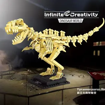 Jurassic Mundo dos Dinossauros do Parque de Série T-rex Triceratops Esqueleto Ornamento Blocos de Construção Fósseis Tijolos Figura Brinquedos Presentes Crianças Imagem 1