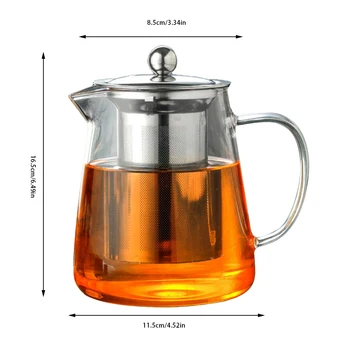 Vidro Bule Resistentes ao Calor de Kung Fu Conjuntos de Chá em Aço Inoxidável com Infusor Aquecida Recipiente de Chá Perfumado Chaleira Filtro para o Presente Imagem 4